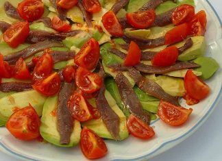 Receta de aguacate con anchoas fácil y rápida
