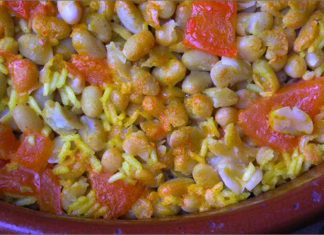 Receta de arroz con judias blancas fácil y rápida