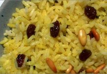 Receta de arroz con pasas y piñones fácil y rápida