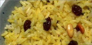 Receta de arroz con pasas y piñones fácil y rápida