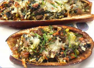 Receta de berenjenas rellenas de espinacas y arroz fácil y rápida