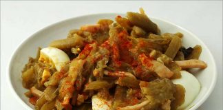 Receta de borraja con ajos y fiambre de pavo fácil y rápida