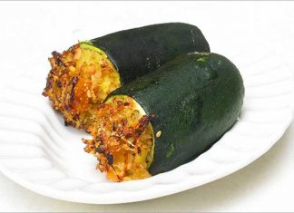 Receta de calabacines rellenos de arroz fácil y rápida