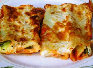 Receta de canelones de espinacas y requeson fácil y rápida