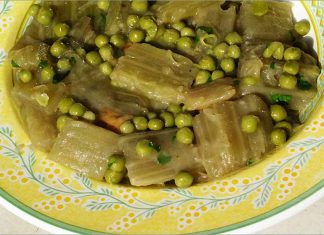 Receta de cardo con guisantes fácil y rápida