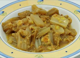 Receta de cardo en salsa de ajo fácil y rápida