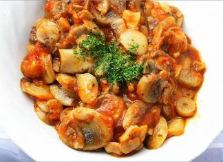 Receta de champiñones con tomate fácil y rápida