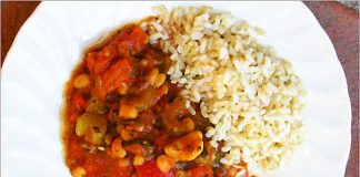 Receta de chili vegetariano con arroz fácil y rápida