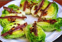 Receta de cogollos con fritada de ajos fácil y rápida