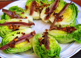 Receta de cogollos con fritada de ajos fácil y rápida