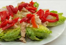 Receta de cogollos de lechuga con atún fácil y rápida