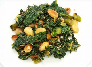 Receta de col kale con almendras fácil y rápida