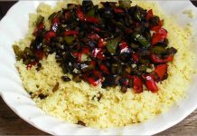 Receta de cuscus con pimiento y tofu fácil y rápida
