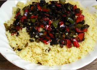 Receta de cuscus con pimiento y tofu fácil y rápida