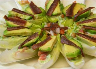 Receta de endibias con aguacate fácil y rápida