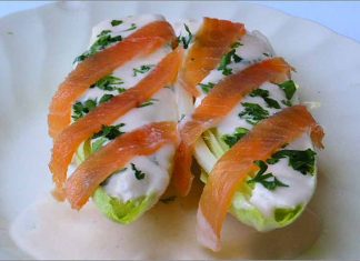 Receta de endibias con salsa de salmón fácil y rápida