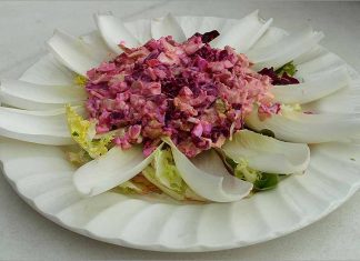 Receta de endivias con aguacate y remolacha fácil y rápida