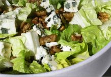 Receta de ensalada con nueces y queso azul fácil y rápida