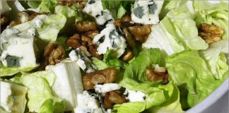 Receta de ensalada con nueces y queso azul fácil y rápida