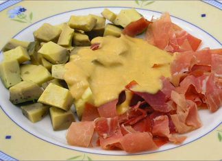 Receta de ensalada de jamón con aguacate fácil y rápida