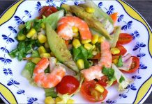 Receta de ensalada de langostinos y aguacates fácil y rápida