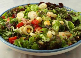 Receta de ensalada de palmito, tomate y atún fácil y rápida