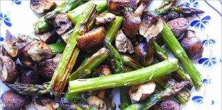 Receta de espárragos y champiñones al horno fácil y rápida
