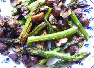 Receta de espárragos y champiñones al horno fácil y rápida