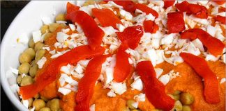 Receta de garbanzos con salmorejo fácil y rápida