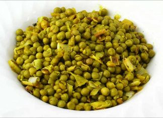 Receta de guisantes al azafrán fácil y rápida