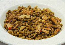 Receta de guisantes con tofu fácil y rápida