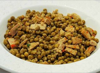 Receta de guisantes con tofu fácil y rápida