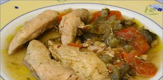 Receta de guiso de pollo con berenjenas fácil y rápida