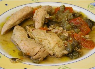 Receta de guiso de pollo con berenjenas fácil y rápida