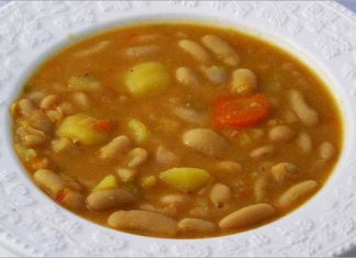 Receta de judías blancas con verduras fácil y rápida