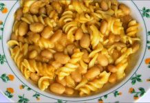 Receta de judías blancas con pasta fácil y rápida