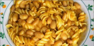 Receta de judías blancas con pasta fácil y rápida