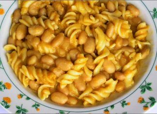 Receta de judías blancas con pasta fácil y rápida