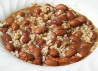 Receta de judías pintas con arroz fácil y rápida