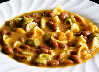 Receta de judías pintas con pasta fácil y rápida