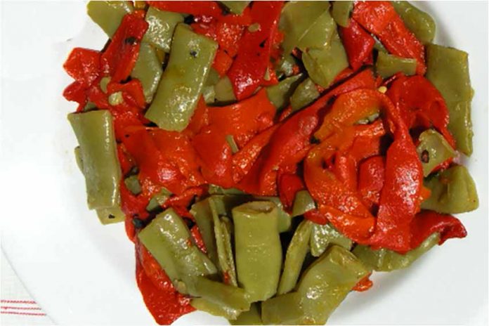 Receta de judías verdes con pimientos fácil y rápida