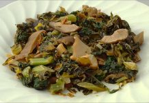 Receta de kale con setas fácil y rápida