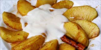 Receta de manzana con salsa de yogur fácil y rápida