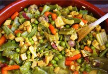 Receta de menestra de verduras al azafrán fácil y rápida