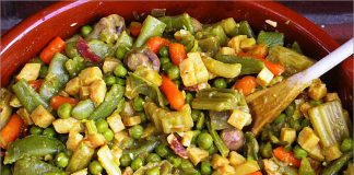 Receta de menestra de verduras al azafrán fácil y rápida