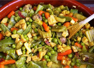 Receta de menestra de verduras al azafrán fácil y rápida