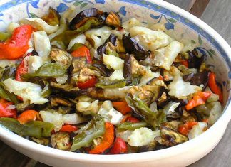 Receta de migas de bacalao con verduras fácil y rápida