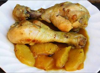 Receta de muslos de pollo con frutas fácil y rápida