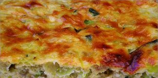 Receta de pastel de calabacín, puerro y cebollino fácil y rápida