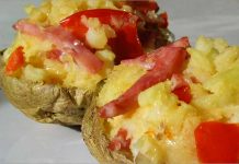 Receta de patatas rellenas con jamón y queso fácil y rápida